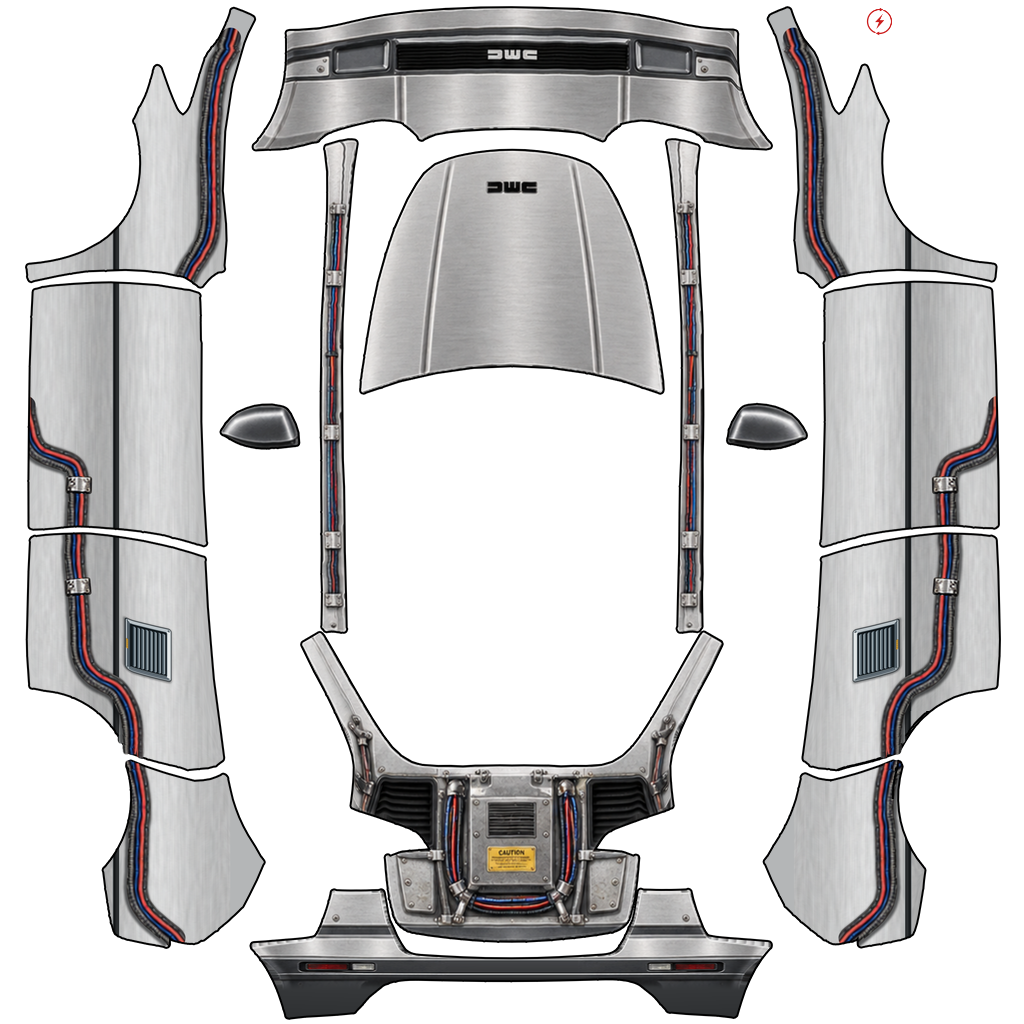 DeLorean wrap template
