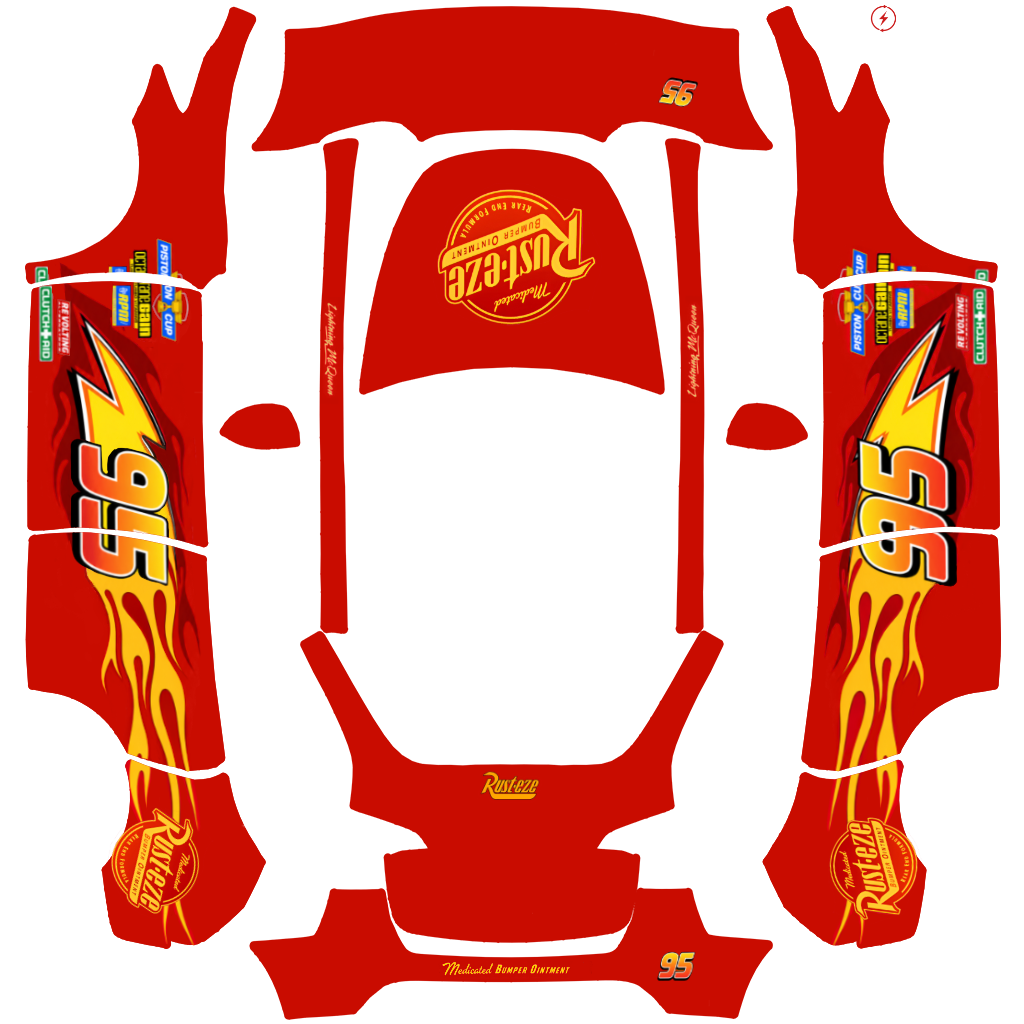 Lightning McQueen wrap template