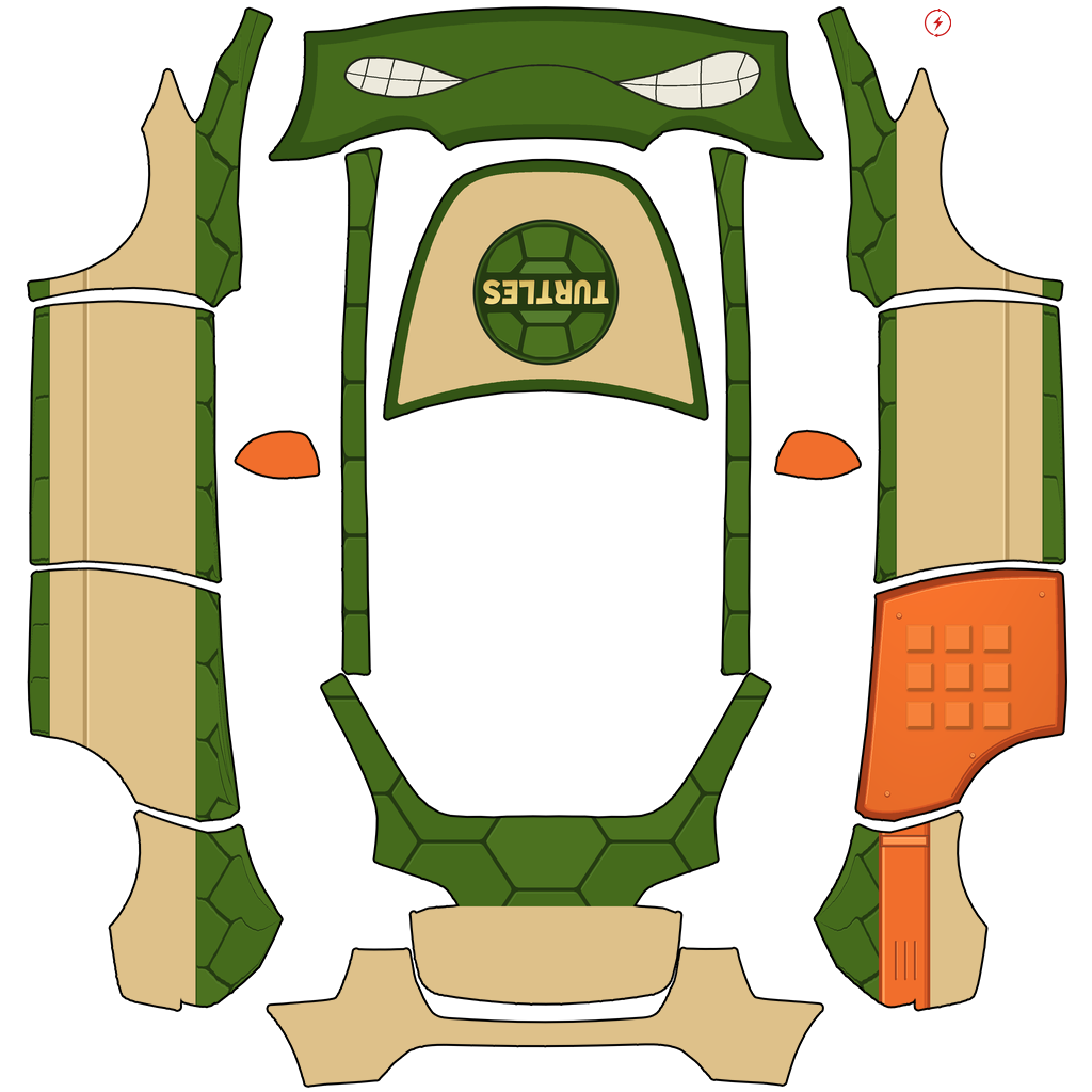 Turtle Van wrap template