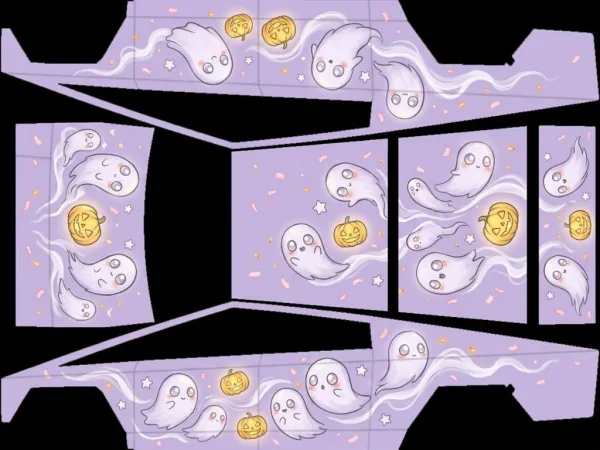 Kawaii Ghost (Halloween Edition) wrap template