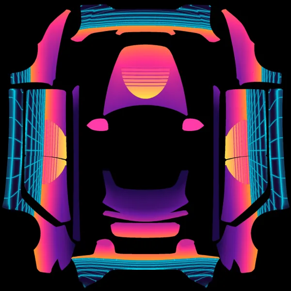 Synthwave Sunset wrap template