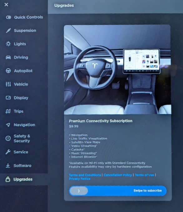Tesla is now enabling in-car upgrades