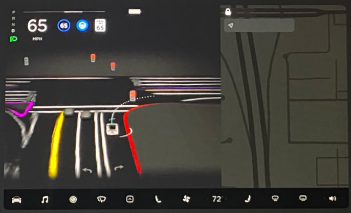 Tesla Driving Visualization Improvements feature in update 2021.24.15