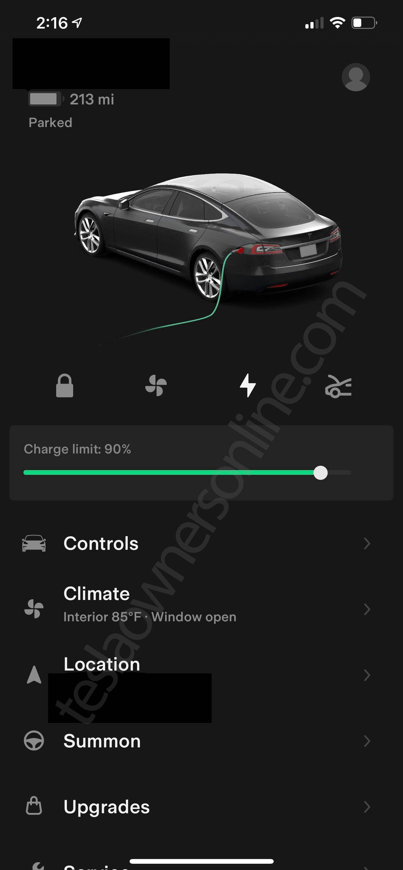 New Tesla mobile app