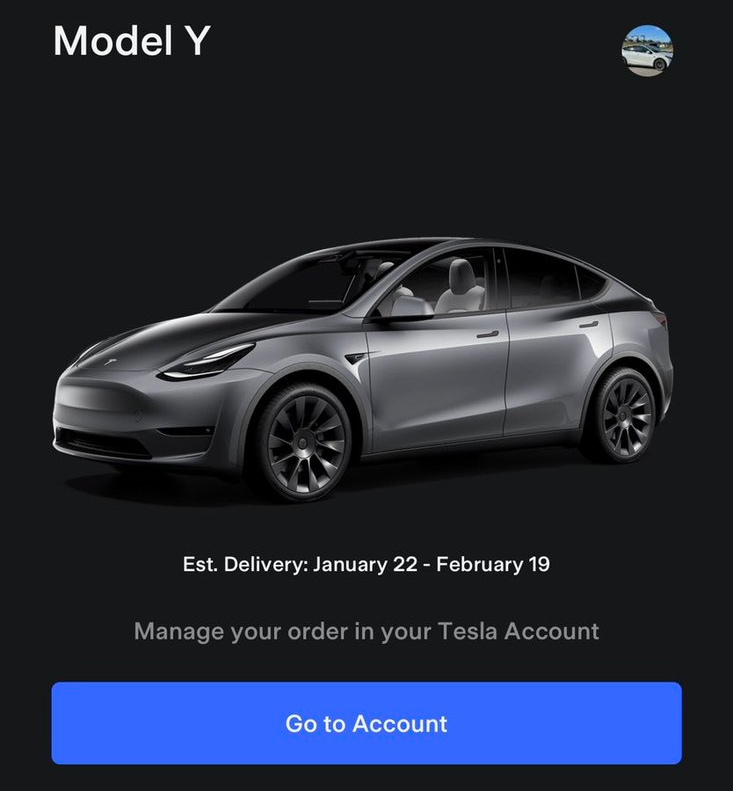 Tesla now shows your delivery window in the app