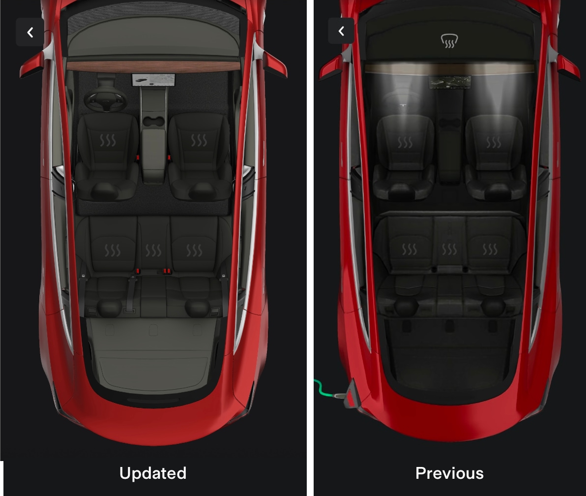 Better interior visuals in the Tesla app