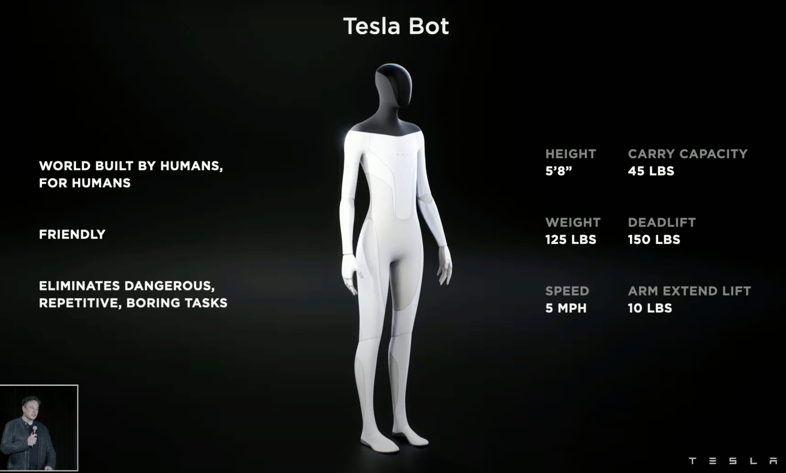 Tesla Bot size