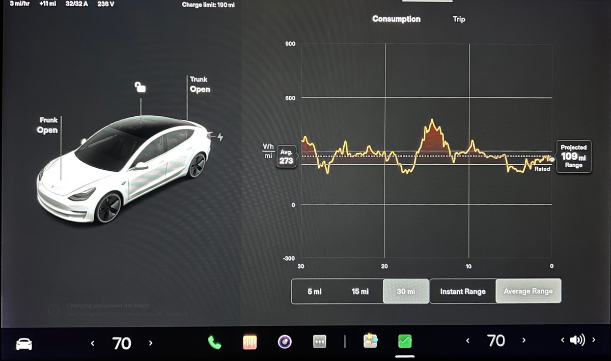 The same apps remain on the Model 3