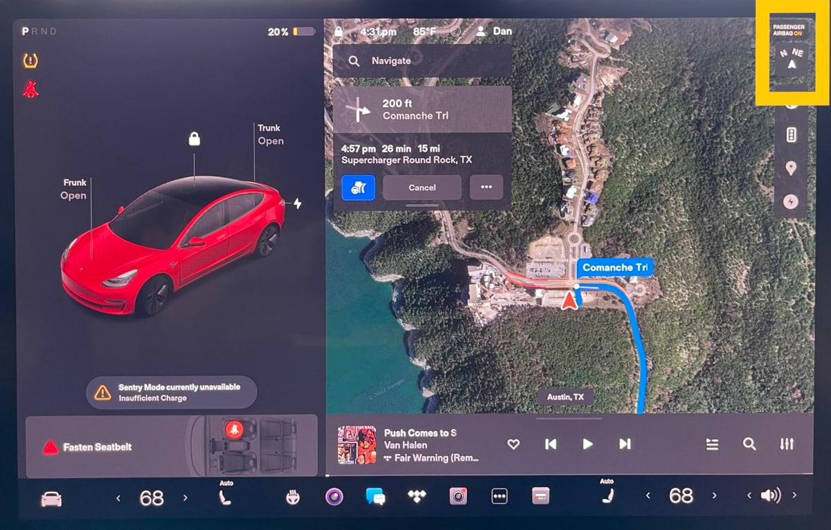 Tesla Compass / Always North feature in update 2022.12.3.8