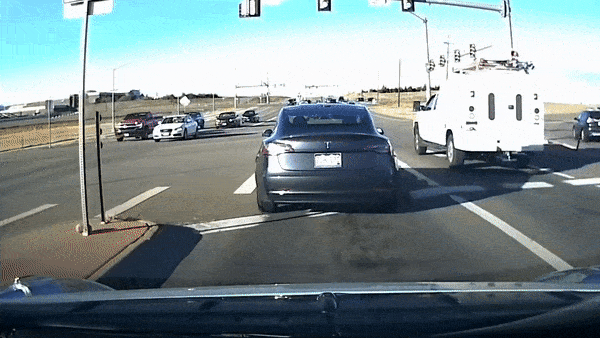 Tesla preventing a crash