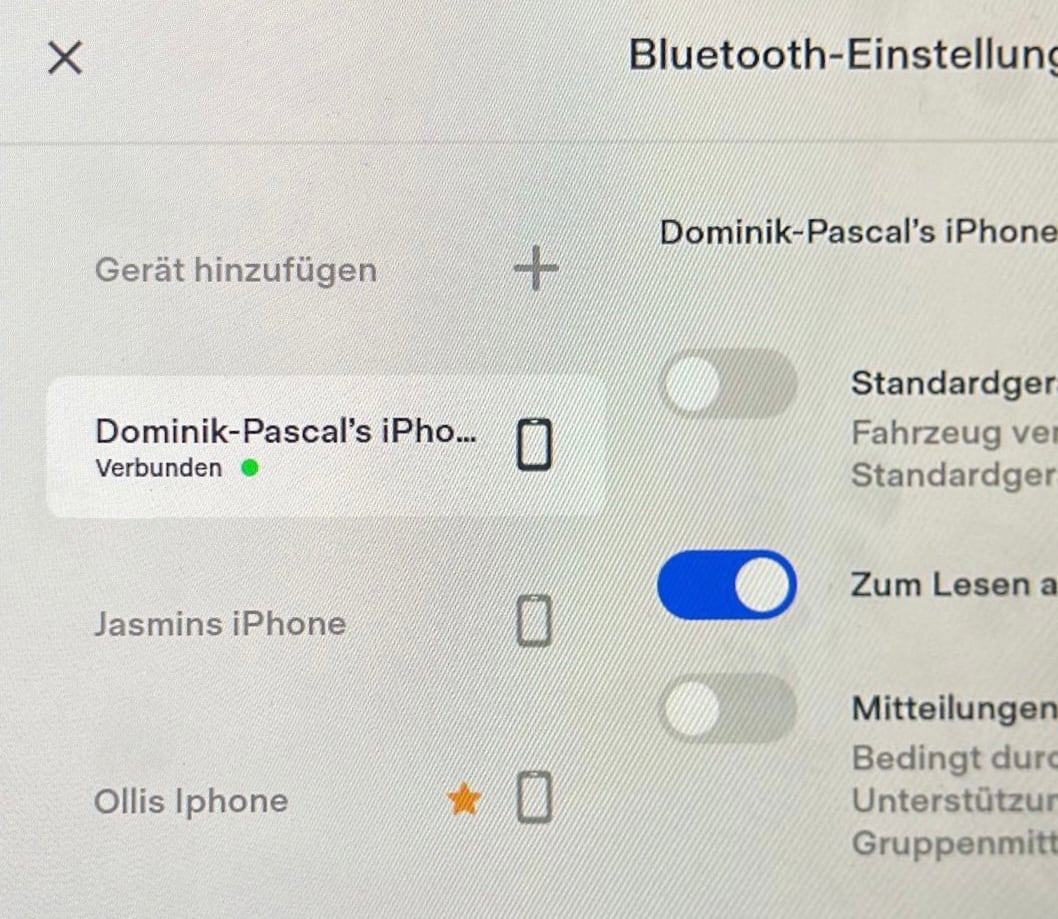 Tesla Bluetooth Menu feature in update 2022.20