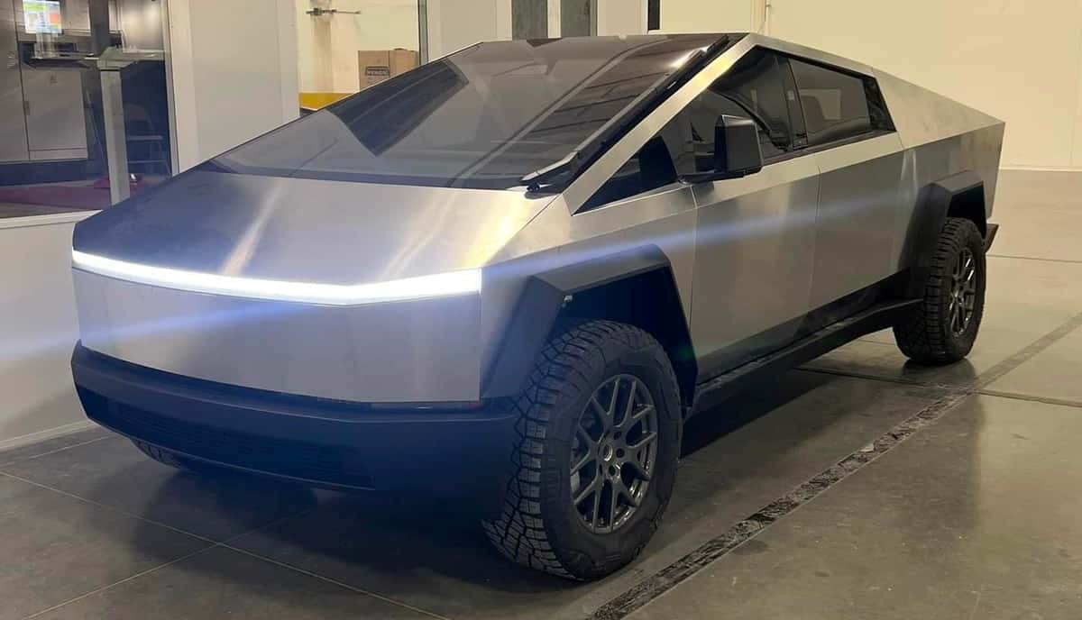 A close-up look at Tesla's latest Cybertruck prototype