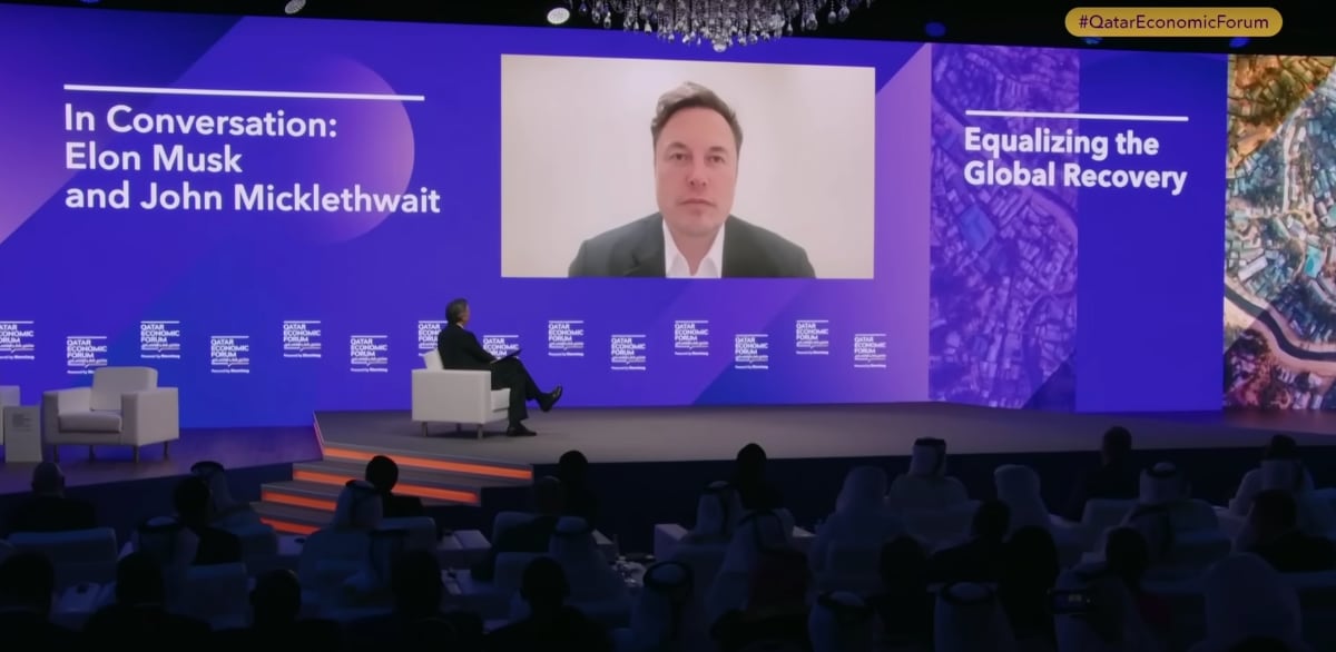 Elon Musk speaks at Bloomberg's Qatar Economic Forum
