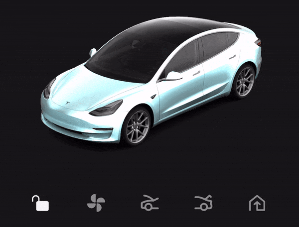 Tesla added frunk opening and closing animation