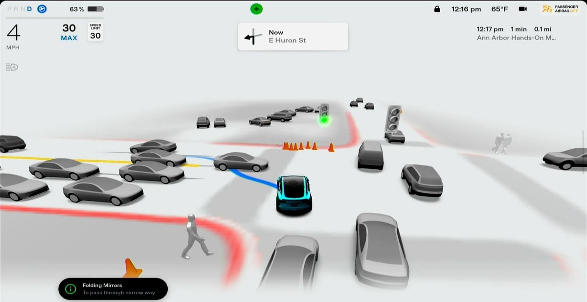 Tesla Full Screen Visualization feature in update 2022.36.20