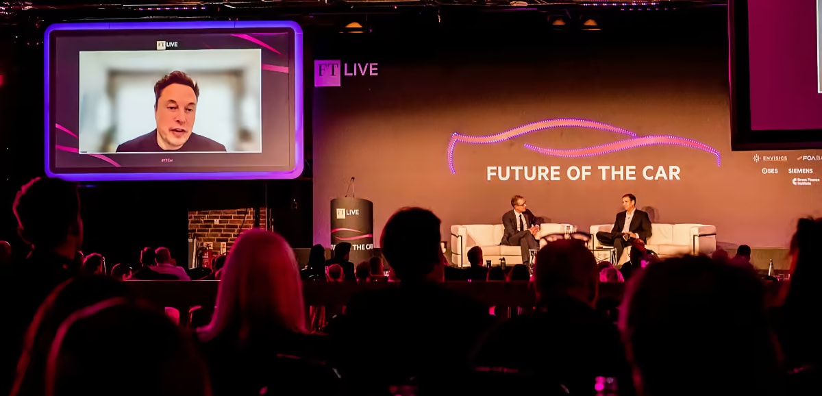 Elon speaking at the Future of the Car conference
