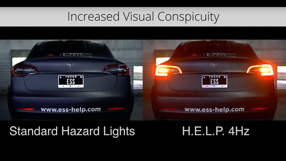 Tesla is implementing a new hazard light pattern that improves drivers' attention
