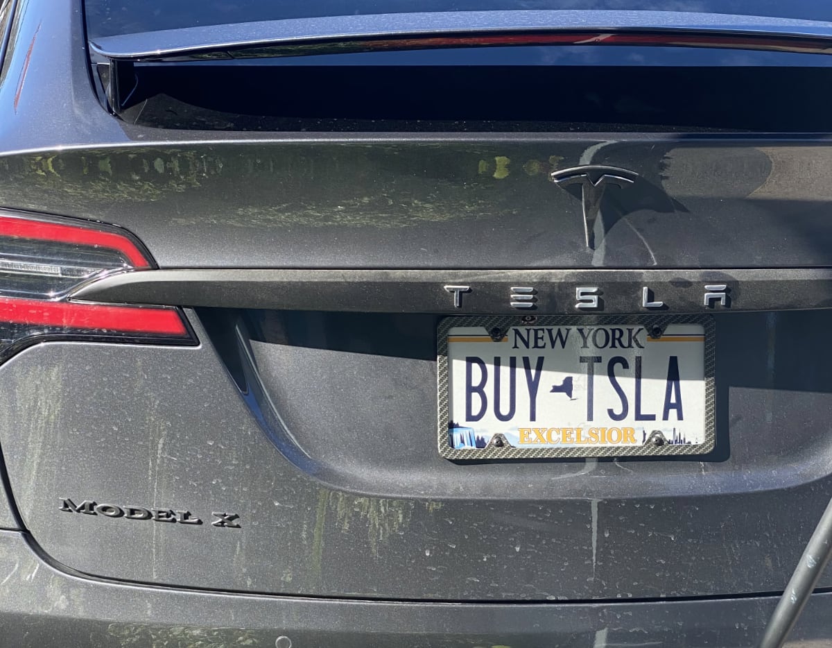 funny Tesla license plate thx 3lon
