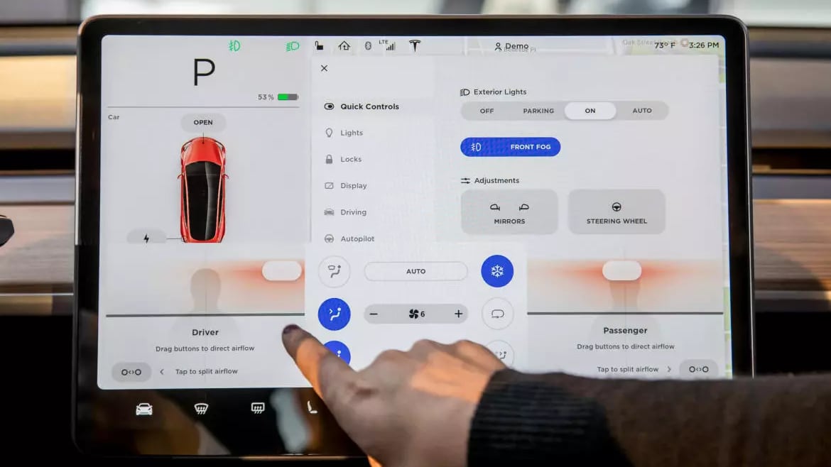 The Model 3 UI in 2018