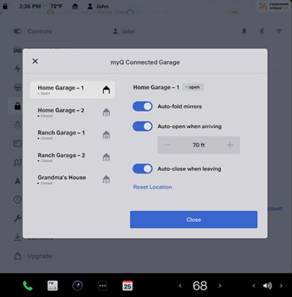 How MyQ will be integrated in Tesla vehicles