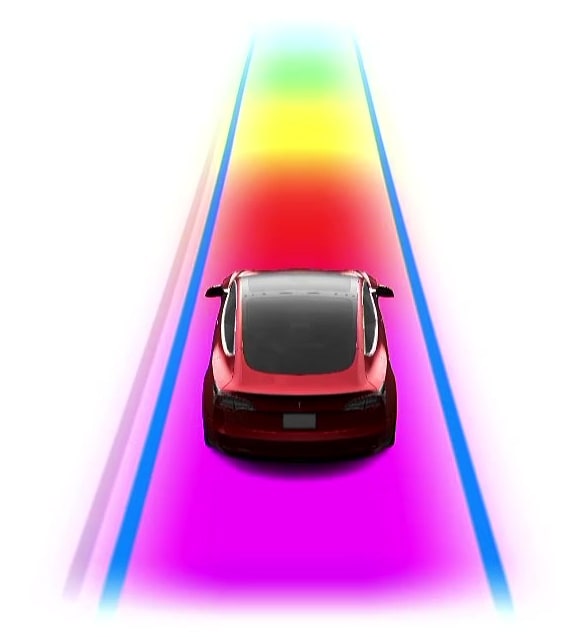 Tesla's rainbow road easter egg