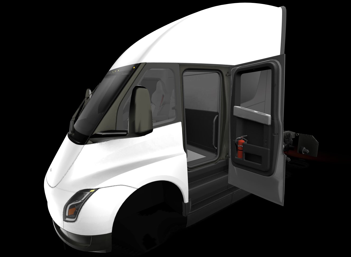 Tesla has added 3D models of the Tesla Semi to its app