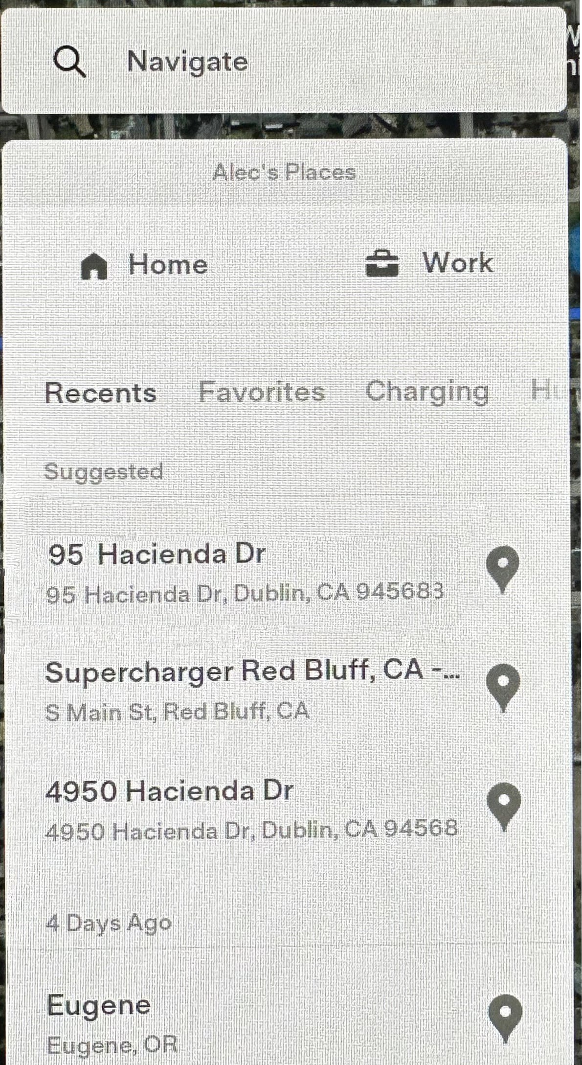 Tesla Suggested Destinations feature in update 2022.28.2