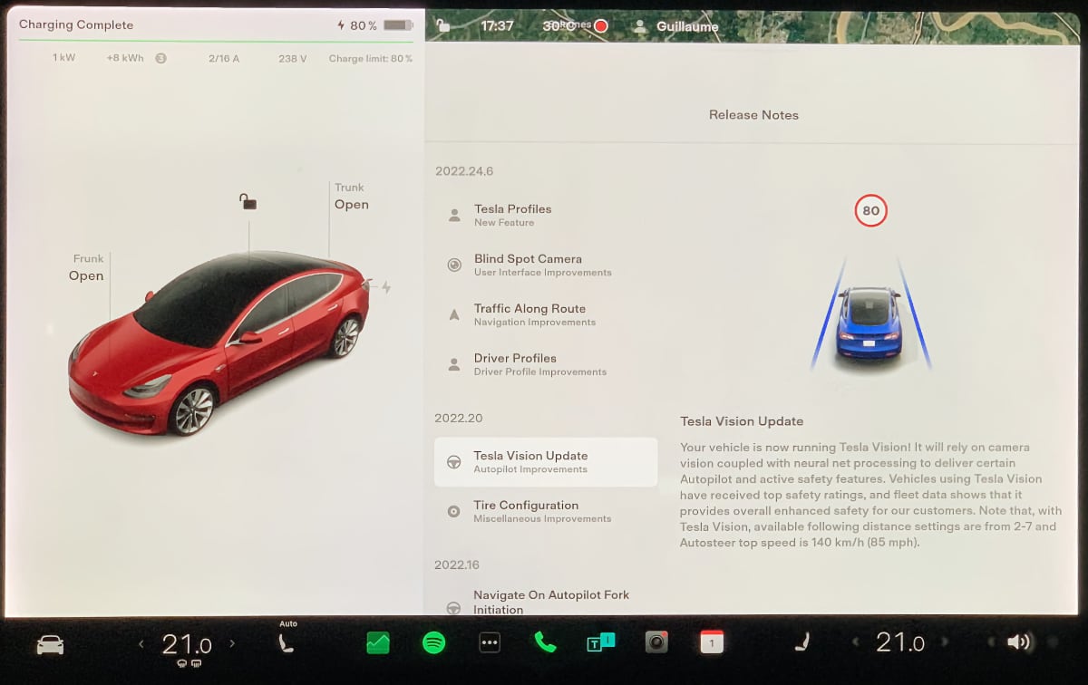 Tesla continues to turn cars into the Tesla Vision
