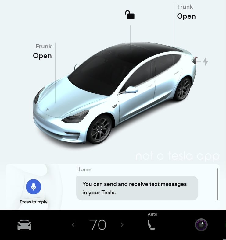 Your Tesla will read incoming text messages and allow you to respond