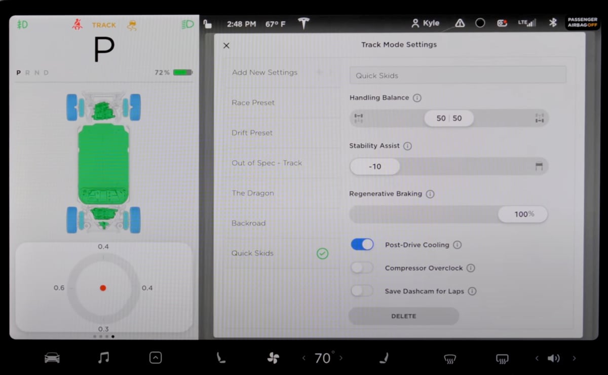 Tesla's Track Mode on a Tesla Model 3 Performance