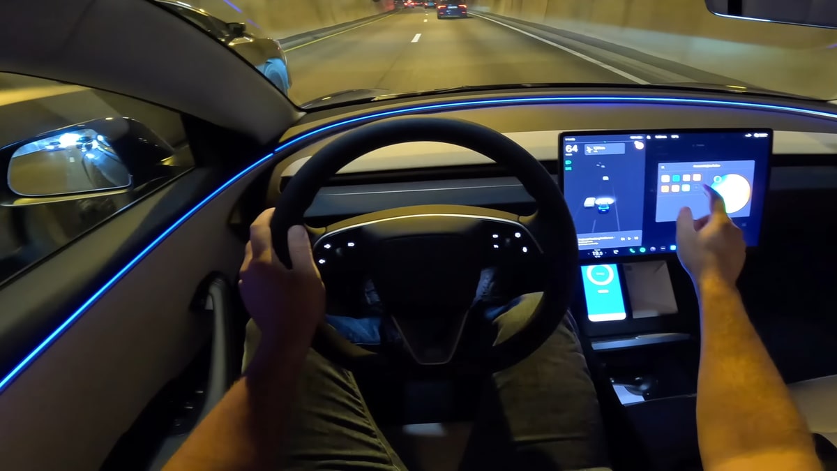 Tesla introduced a wrap-around ambient lighting strip to its new Model 3