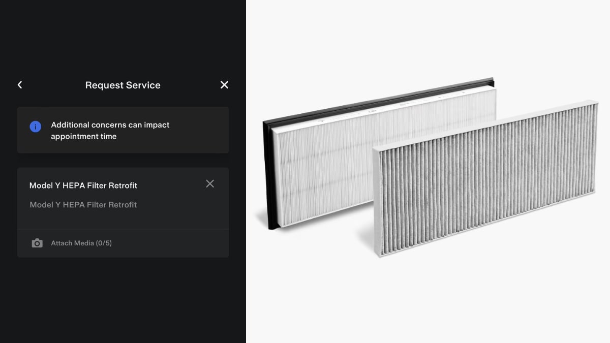 Tesla is offering a HEPA filter retrofit option for the Model Y