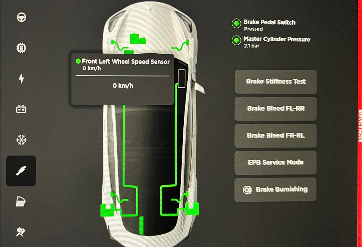 Tesla Improvements to Service Mode feature in update 2023.38.8