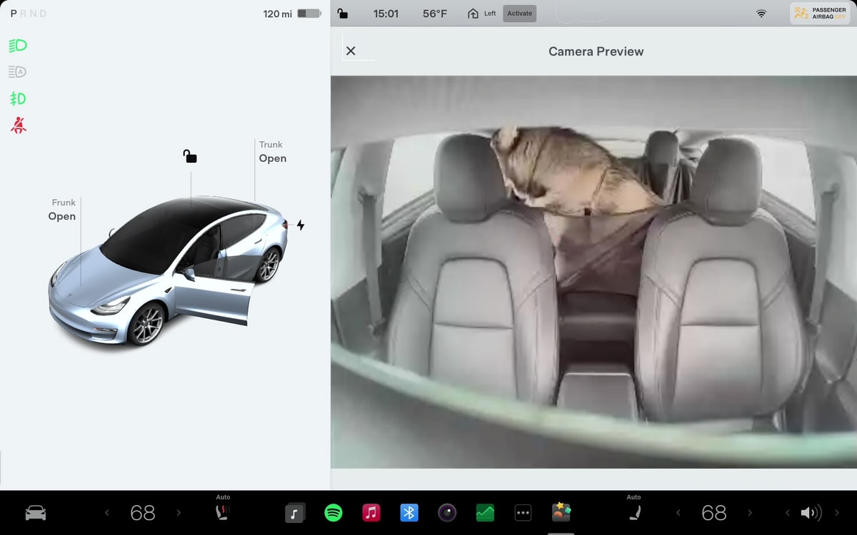 Tesla View Cabin Camera feature in update 2022.45.11