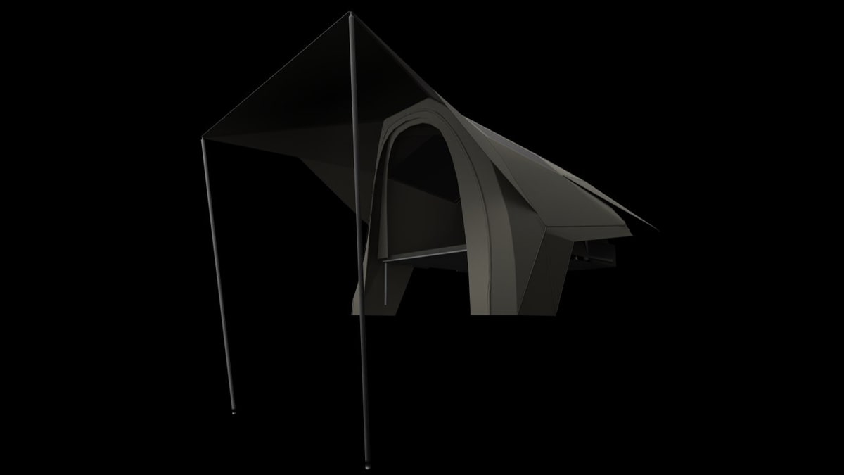 A 3D model of a tent, called BaseCamp was found in the Tesla app