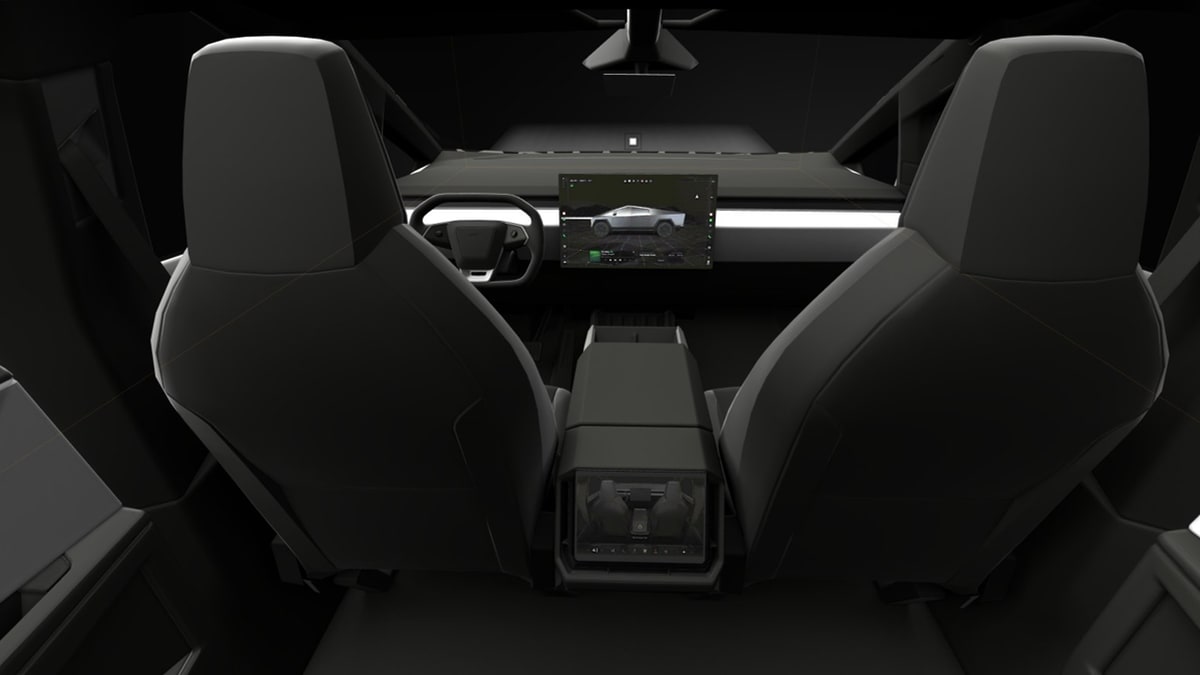 A 3D model of the Cybertruck's interior