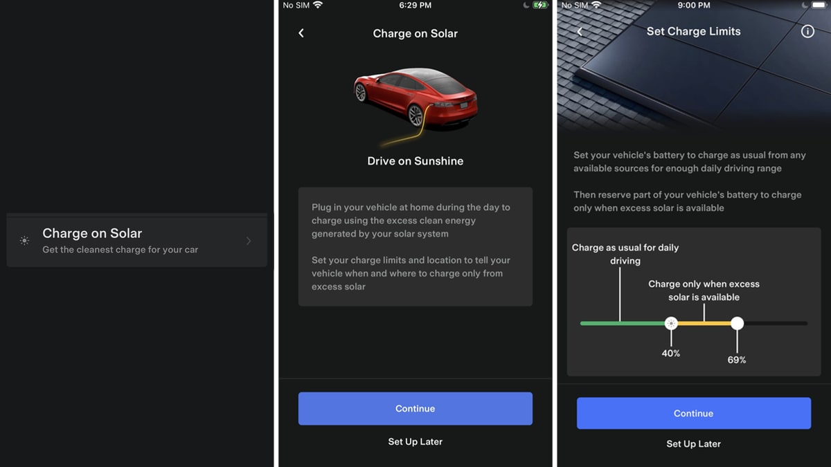 Tesla Charge on Solar Availability feature in update 4.30.5