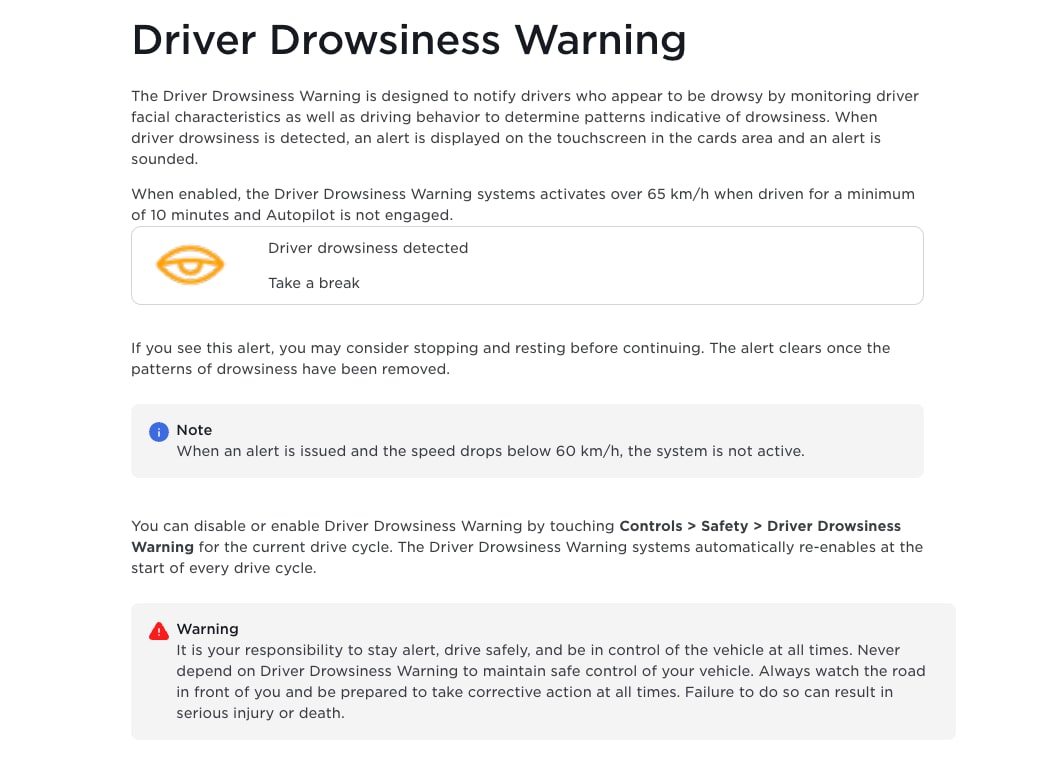 Tesla will now monitor drivers for drowsiness