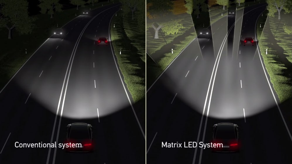 Matrix headlights let your car turn on and off individual LEDs