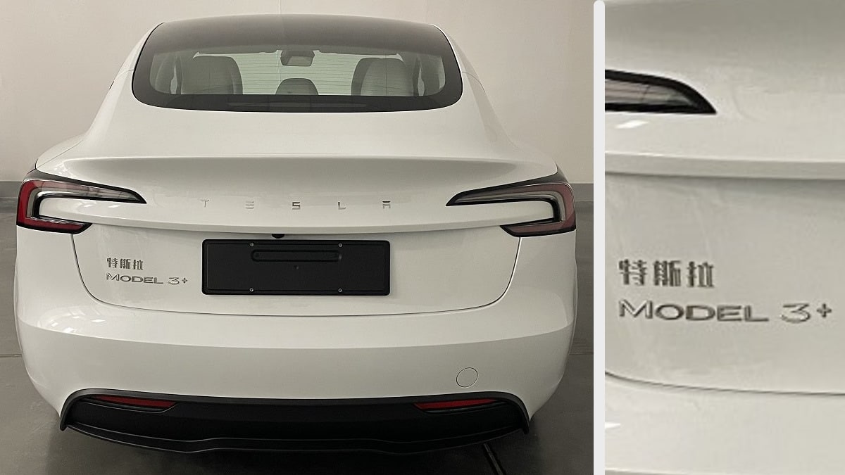 A Model 3+ badge is found on Tesla's new Model 3