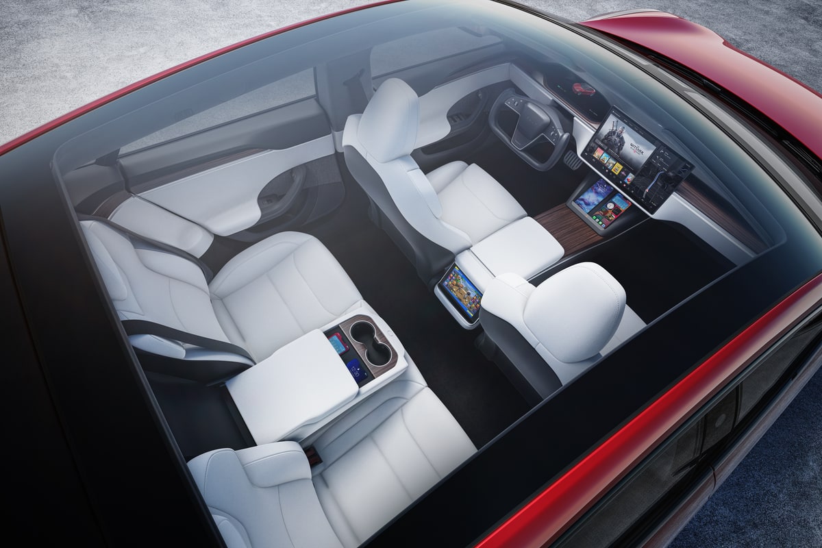 New Model S cars feature a glass roof that is lighter and lets in five times more light than previous versions