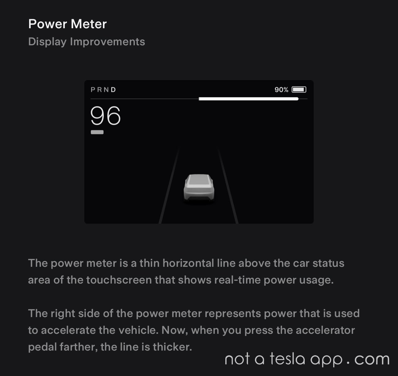 Tesla has improved the power meter in the vehicle through several updates