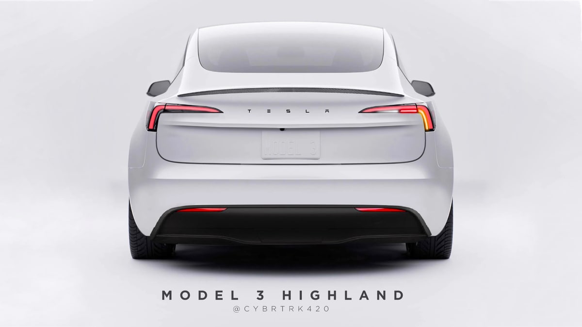 A rendering of what the Model 3 refresh could look like