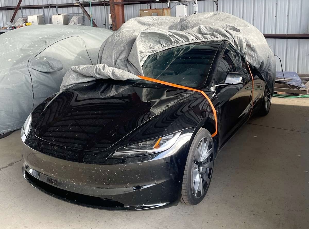 A leaked photo shows off the refresh Model 3, known internally as Project Highland