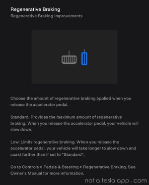 Tesla to Revive Low Regen Mode in Upcoming Update
