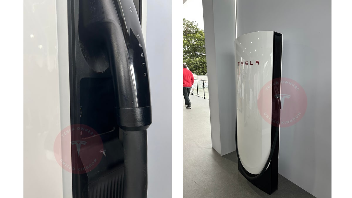 Tesla shows off Superchargers that appear to have space for a screen and contactless payment terminal
