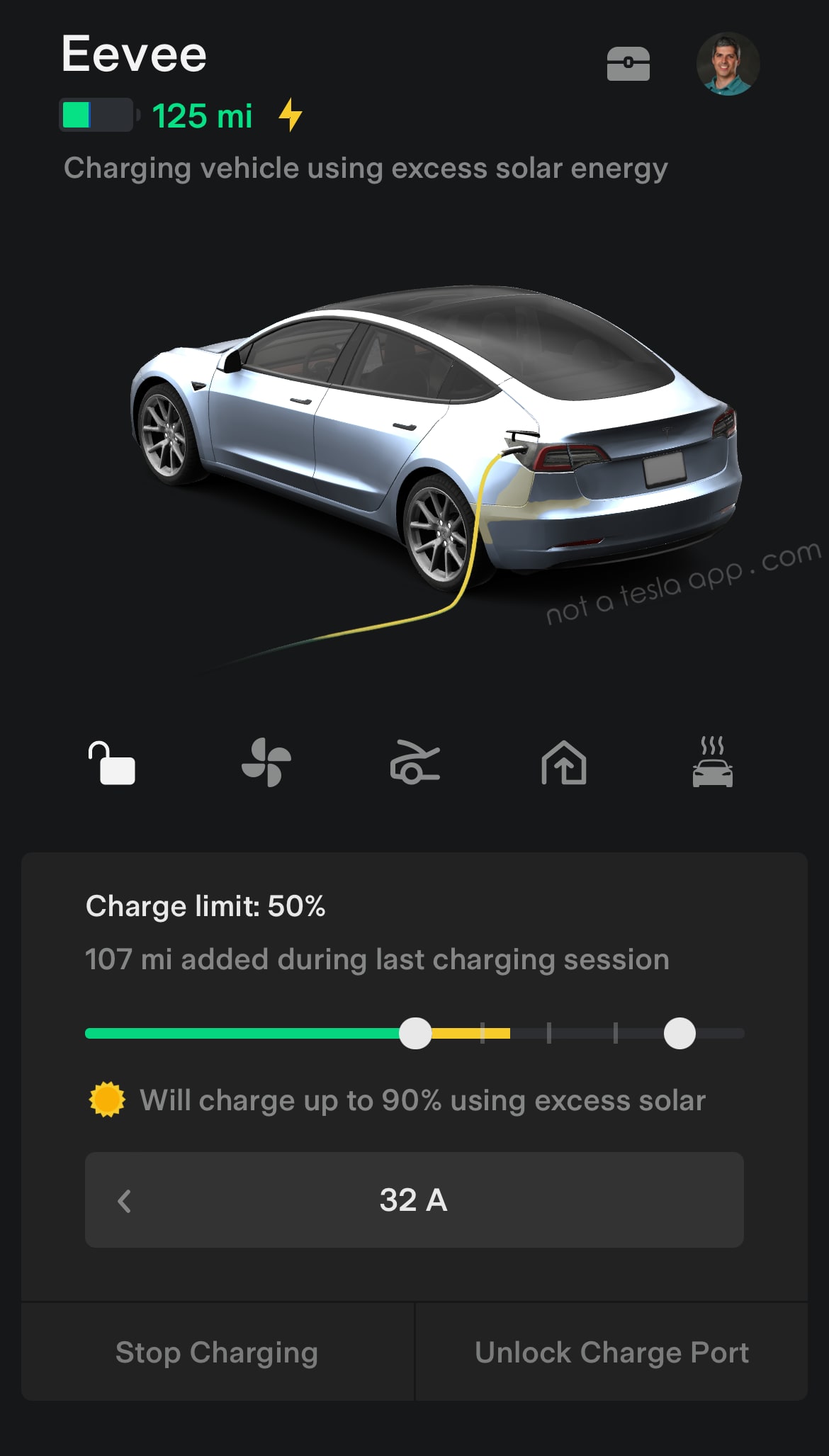 Rendering of what Tesla's new 'Drive on Sunshine' feature may look like