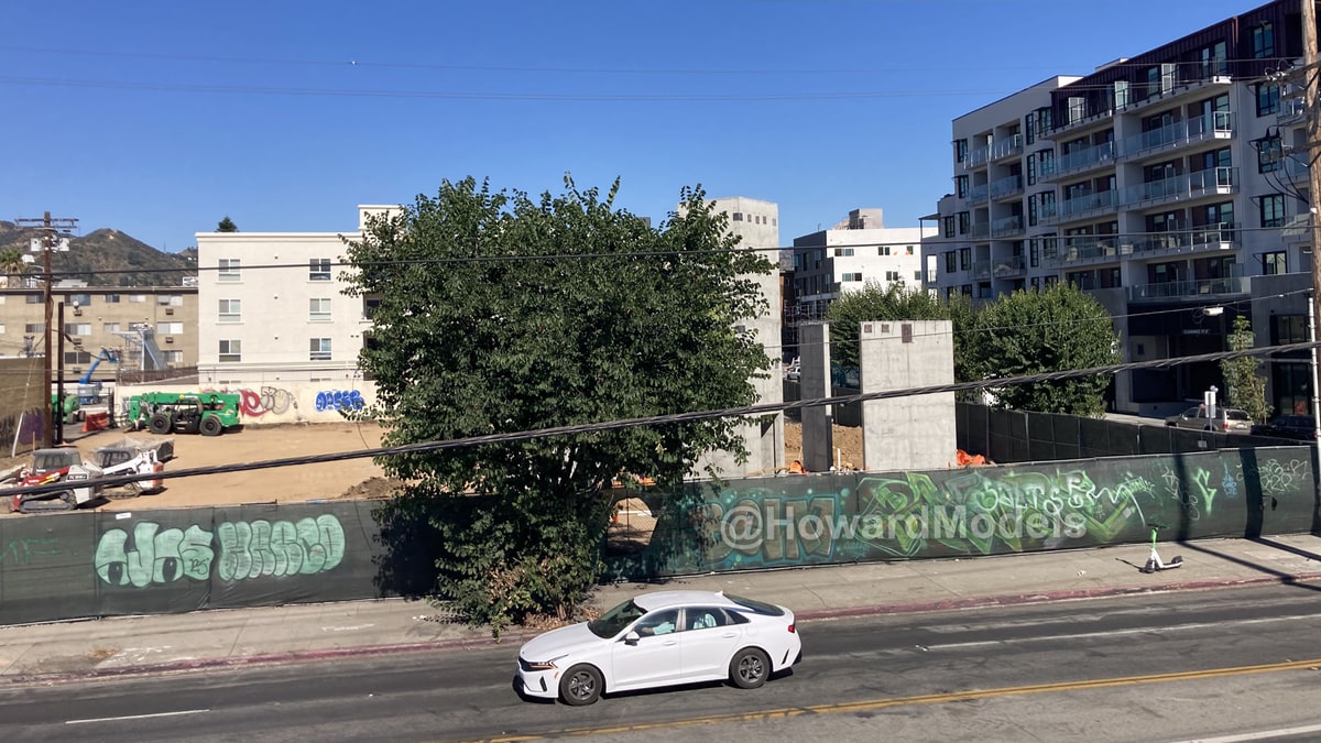 Tesla has begun construction of its diner and drive-in Supercharger combo