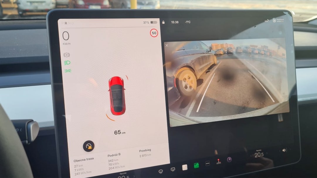 Model 3 detected using Tesla Vision in Poland