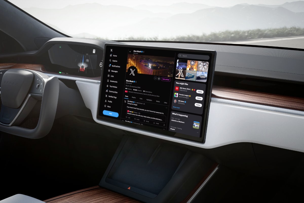 Tesla is adding an X/Twitter app to its cars (rendering)